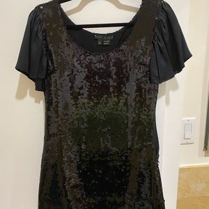 Sheri Bodell Silk Black Sequin Dress